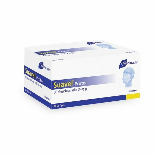 OP-Mundschutz Suavel protec, blau, Gummizug (Meditrade) OP-Mundschutz Suavel protec, blau, Gummizug (Meditrade)