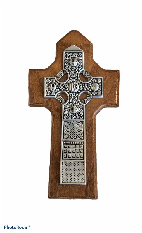 Walnut Pewter Celtic Cross