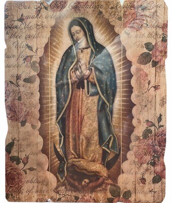 Our Lady Of Guadalupe Barn Wood Wall Plaque