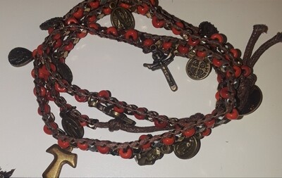 Charm Dangle Cord Bead Necklace/Bracelet 