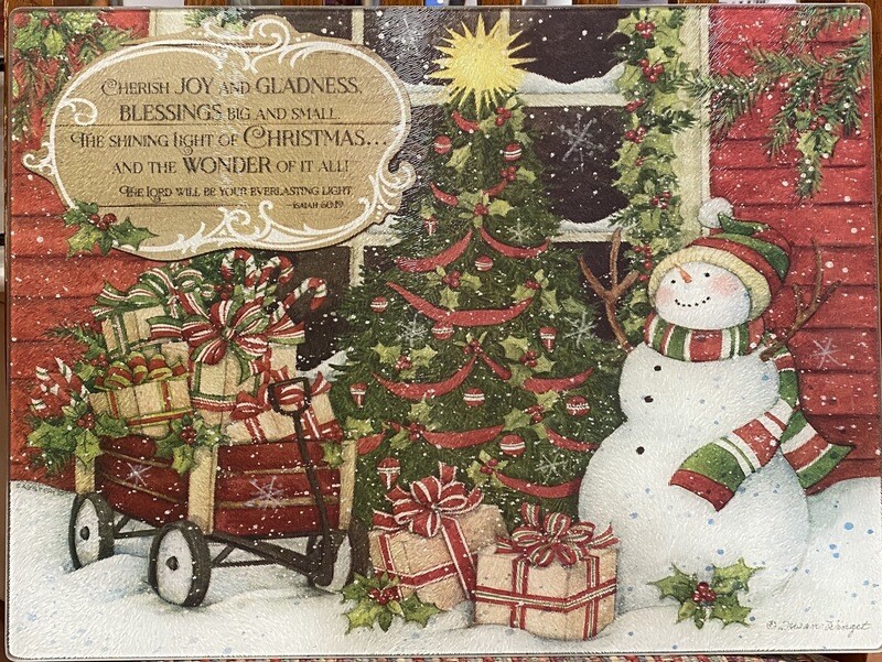Glass Christmas Cutting Board