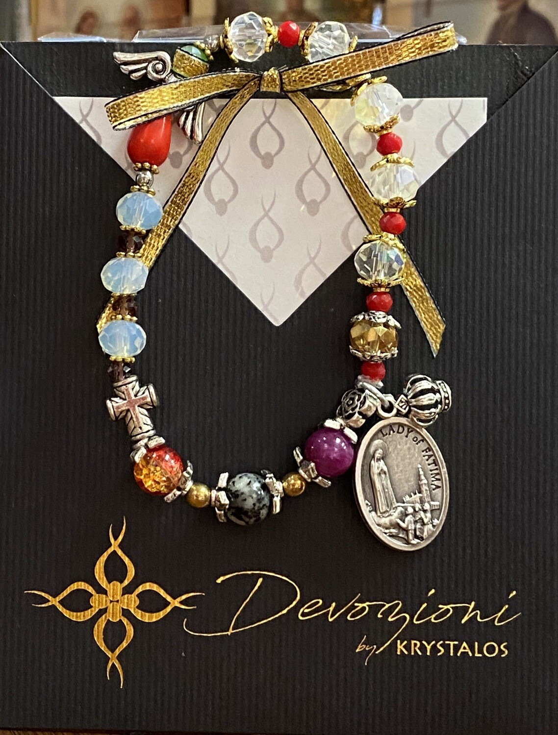 Our Lady Of Fatima Elastic Rosary Bracelet