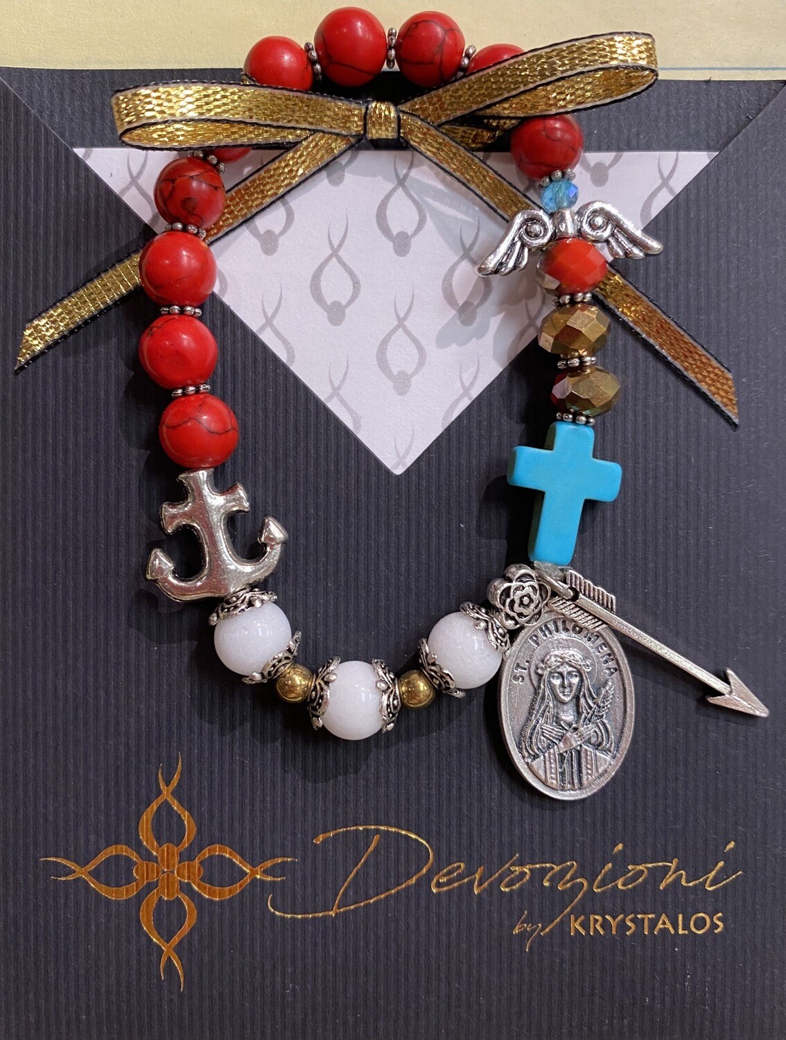 St. Philomena Elastic Rosary Bracelet