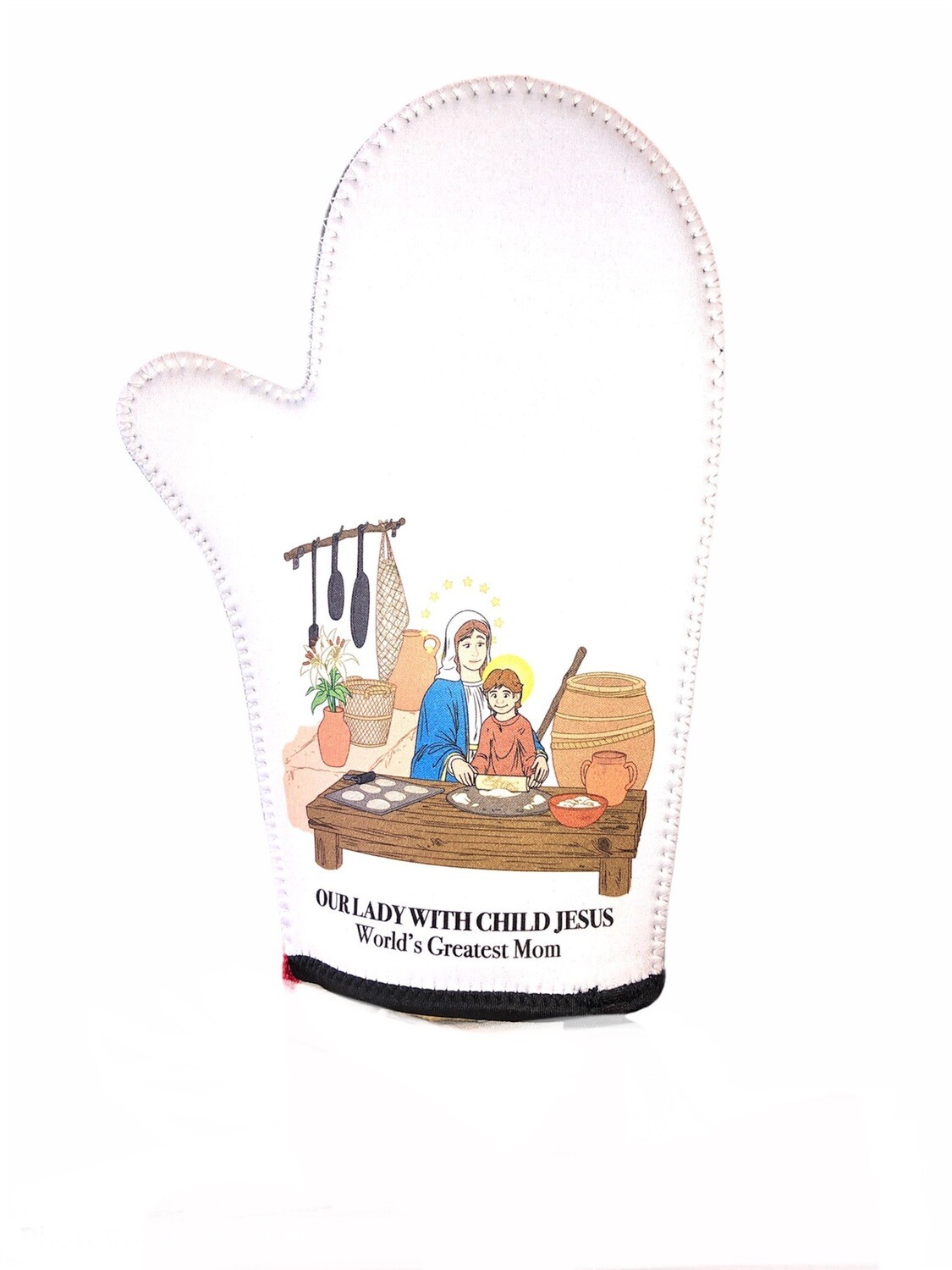 Our Lady With The Child Jesus Oven Mitt