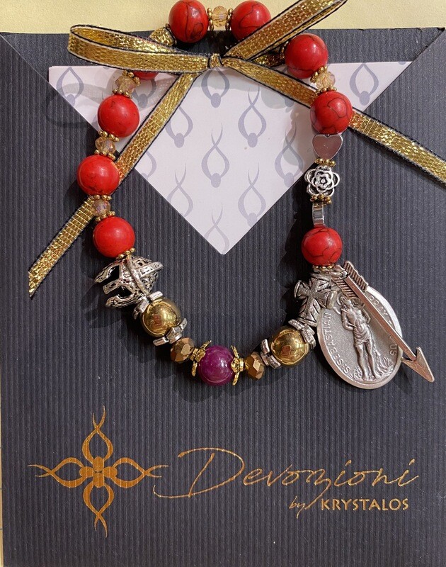 St. Sebastian Elastic Rosary Bracelet
