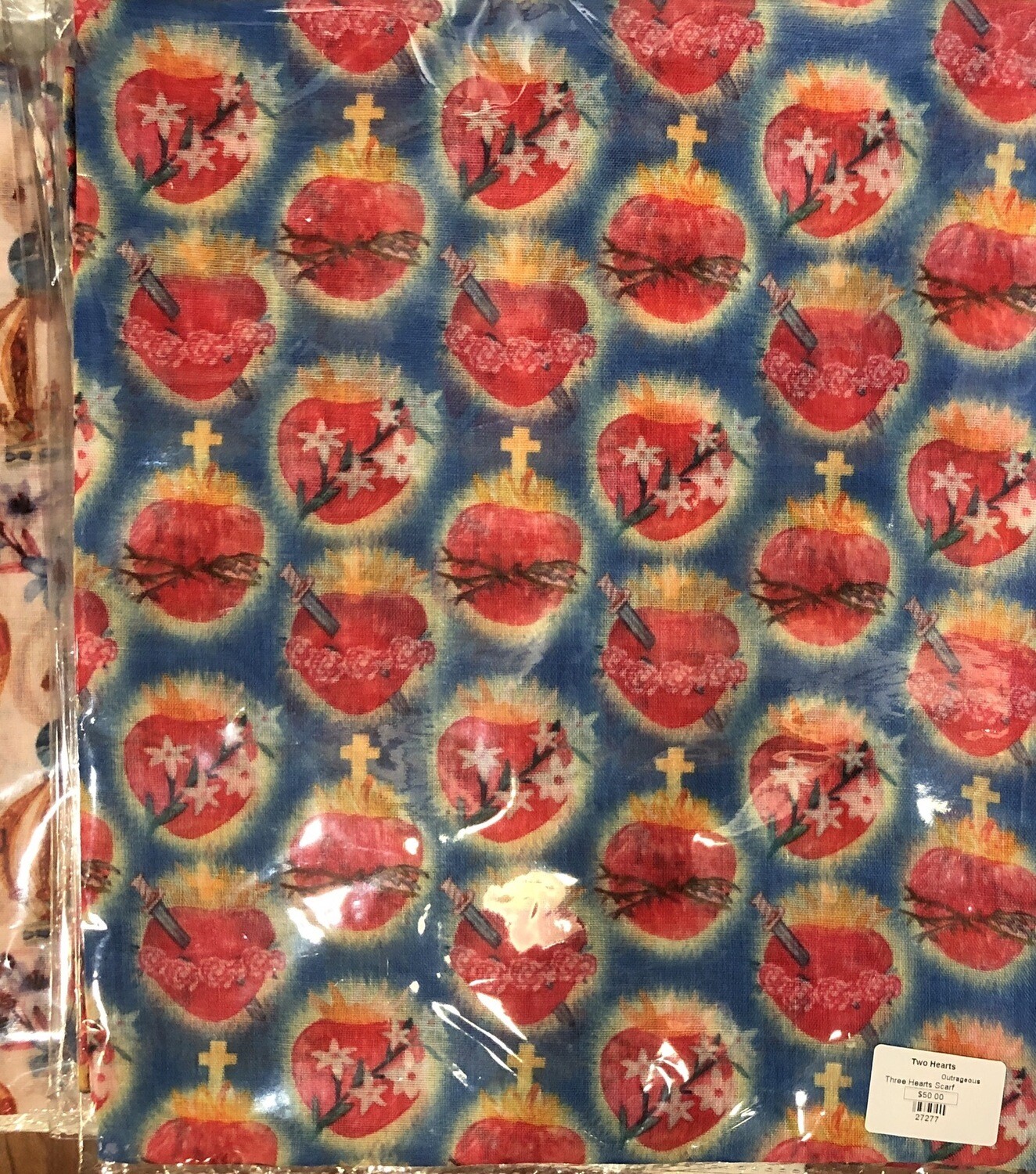 Three Sacred Hearts Of The Holy Family Scarf
