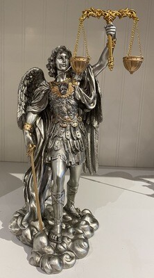 St. Michael Statue With Scales Of Justice