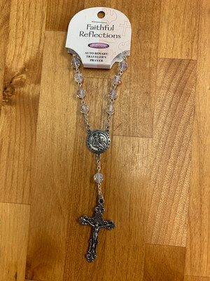 St. Christopher Crystal Bead Auto Rosary