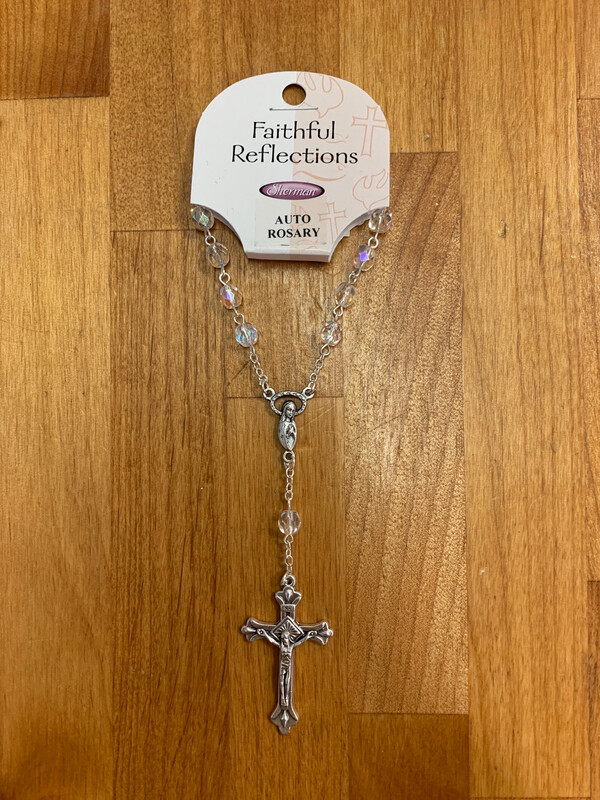 Mary Crystal Bead Auto Rosary