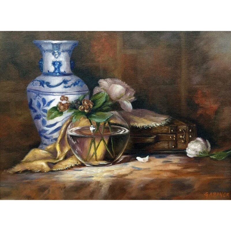​Blue Vase with Peony