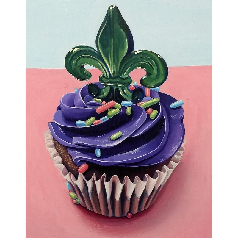 ​Mardi Gras Cupcake