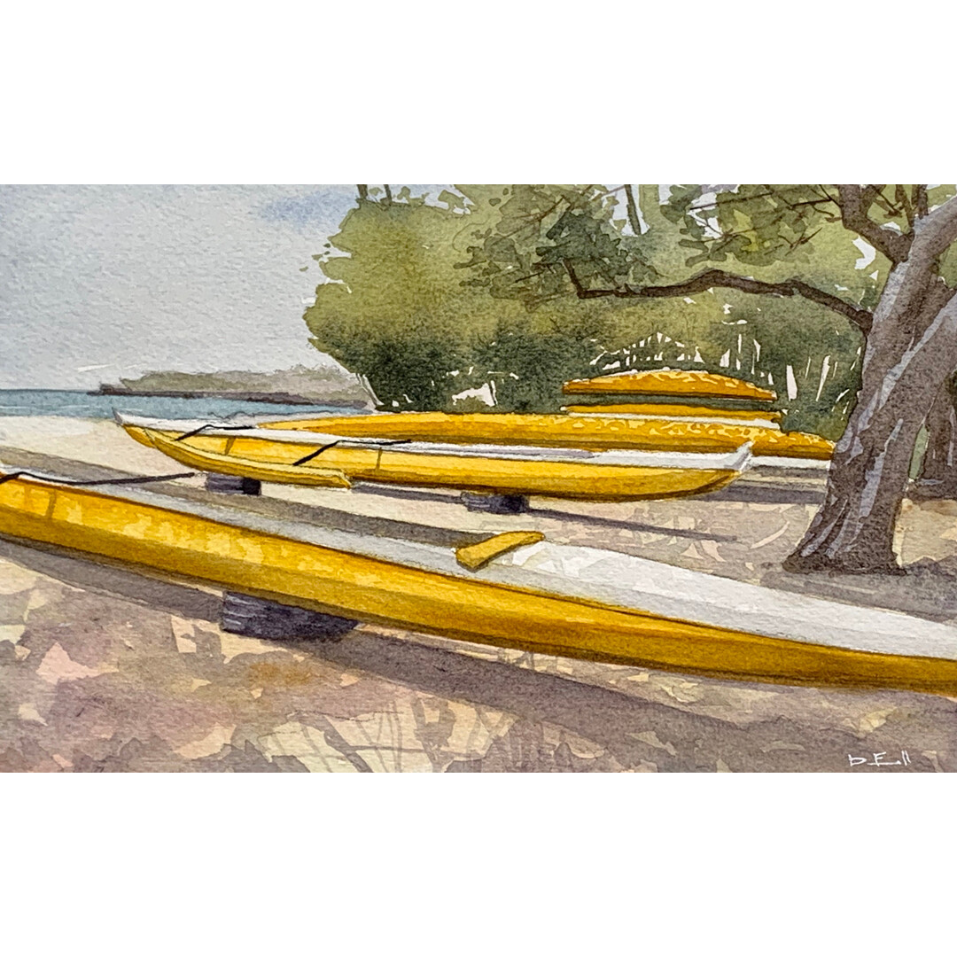 Yellow Outrigger Canoes - Lanai