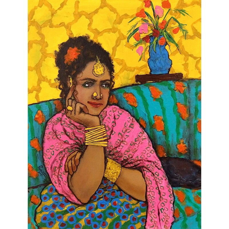 ​Woman with Yellow Wall