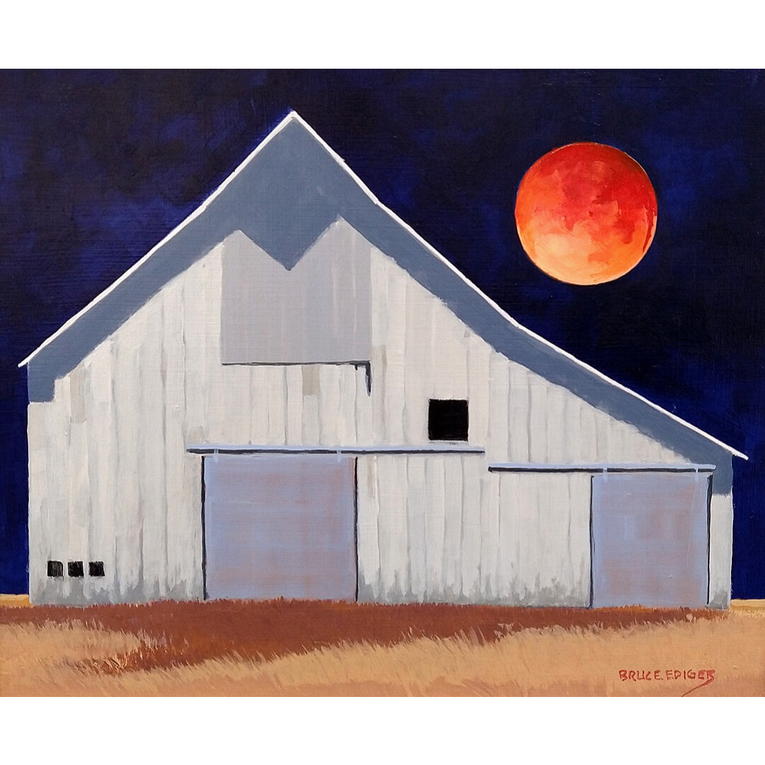 Blood Moon Over Barn
