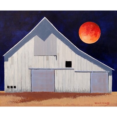Blood Moon Over Barn