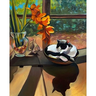 Cat on Porch by Marla Faith