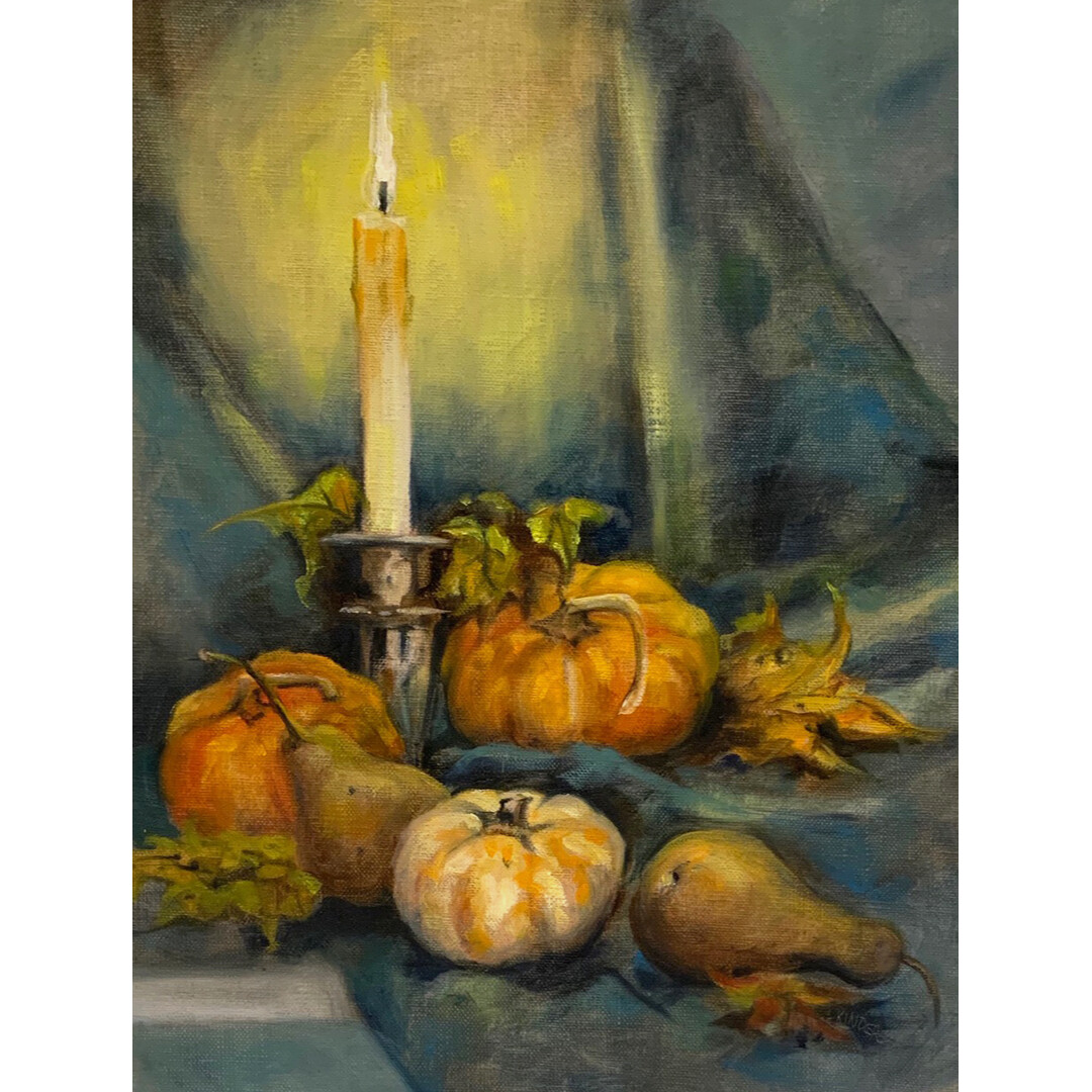 Pumpkins and Pears by Linda Kinder