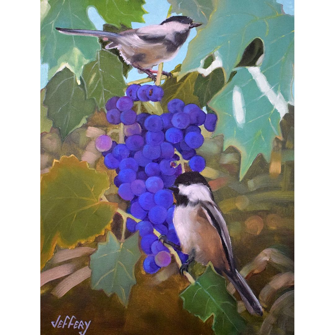 ​Black Capped Chickadees in Vineyard