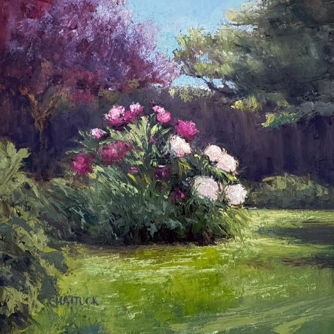 Backyard Peonies in Full Bloom by Elizabeth Shattuck