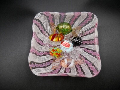Murano of Italy Glass Bowl with Glass Candy