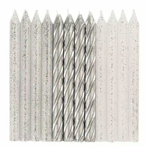 Candles - Glitter & Silver 24 Pack