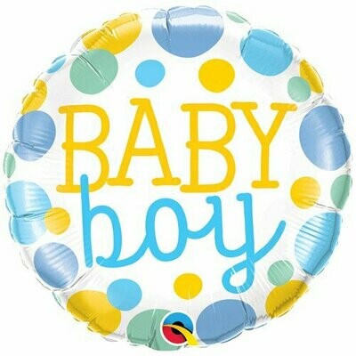 18 Inch Baby Boy Pastel Dots Balloon