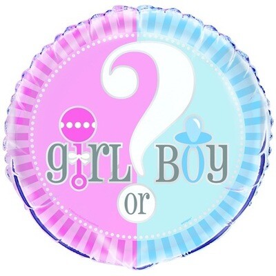 18 Inch Girl Or Boy Gender Reveal Balloon