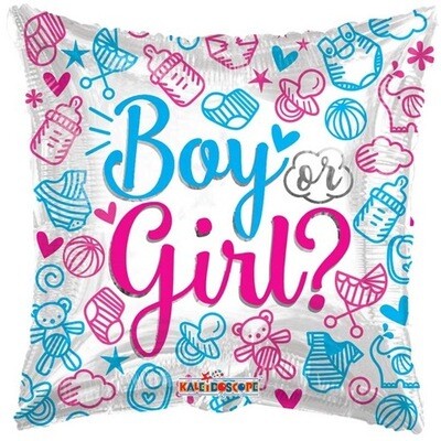 18 Inch Girl Or Boy Square Gender Reveal Balloon
