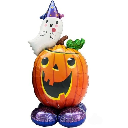 GIANT 56 Inch AIRLOONZ Decorative Pumpkin & Ghost Balloon