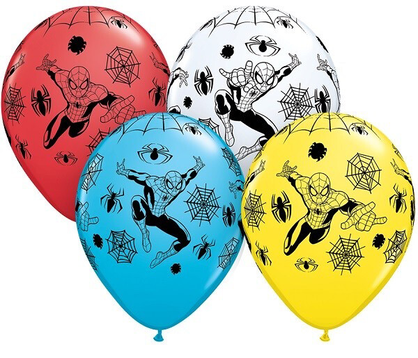 4 X 12 Inch Spider-Man Latex Balloons