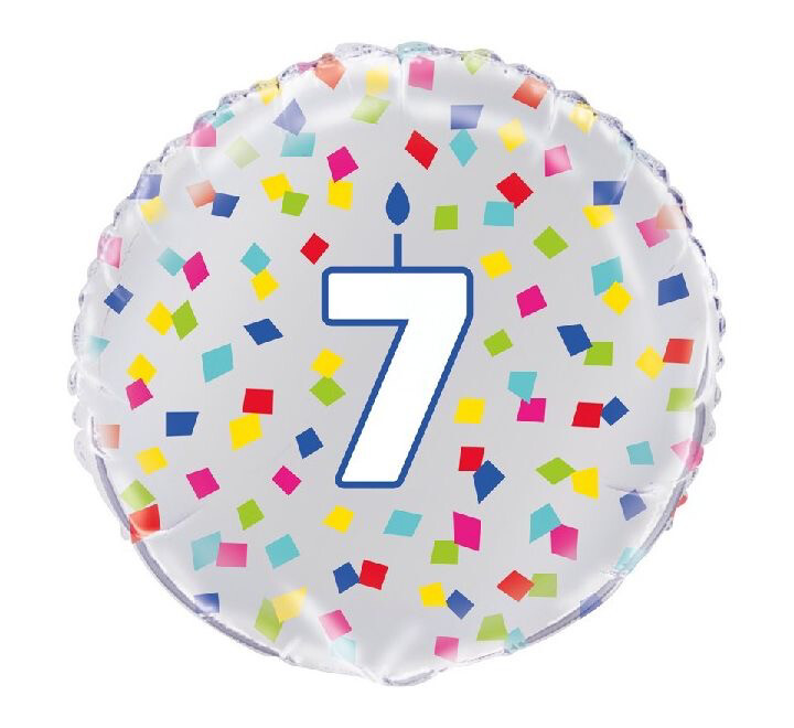 18 Inch 7th Confetti Happy Birthday Balloon