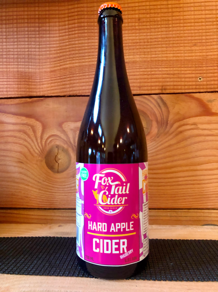 &quot;Rhuberry&quot; Hard Cider, 6.2%, 750 ml, Rhubarb Berry Cider, Slightly Tart