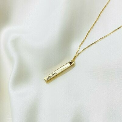 9ct Gold Vertical Bar Necklace