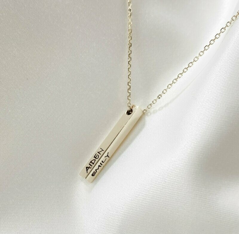 Silver Vertical Bar Necklace