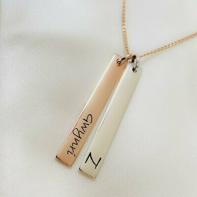 Double Bar Name Necklace