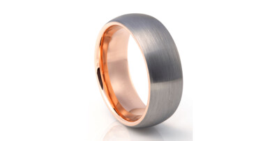 Tungsten and Rose Gold Ring - 605