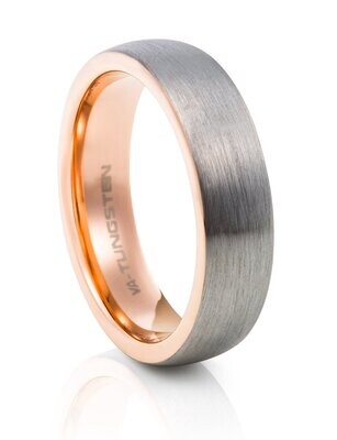 6mm Tungsten and Rose Gold Ring - 601