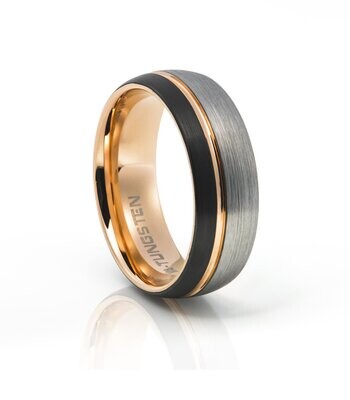 Black and Gold Tungsten Ring - 400