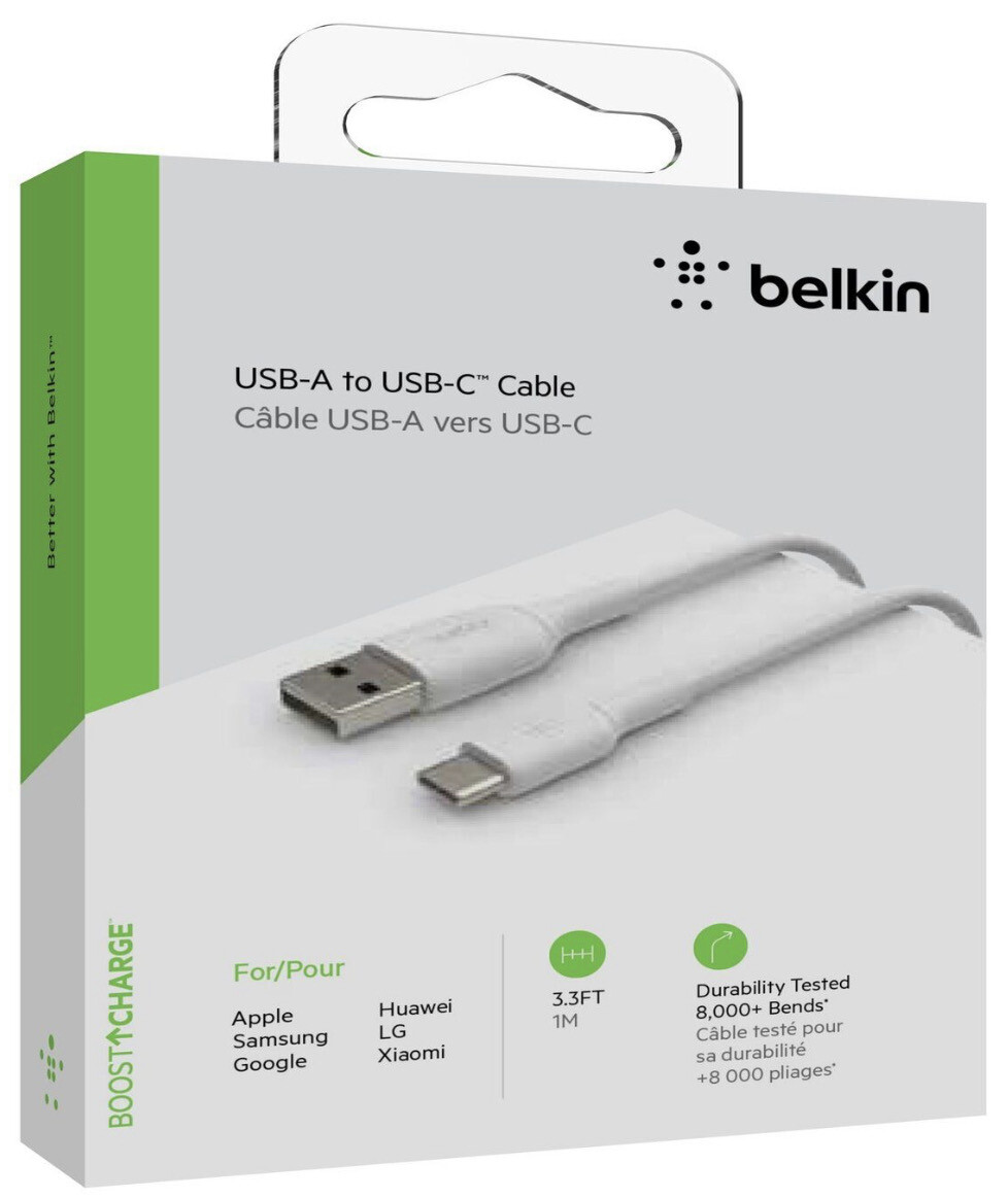 CÂBLE USB-A / USB-C Belkin 1 mètre blanc