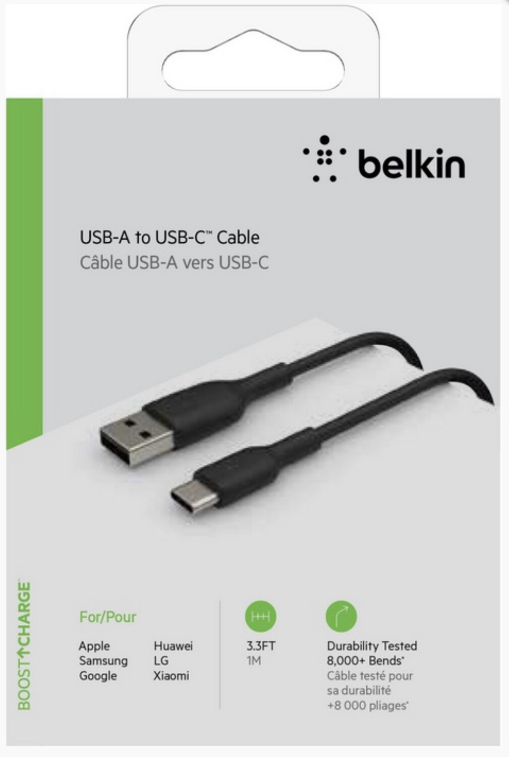 CÂBLE USB-A / USB-C Belkin 1 mètre noir