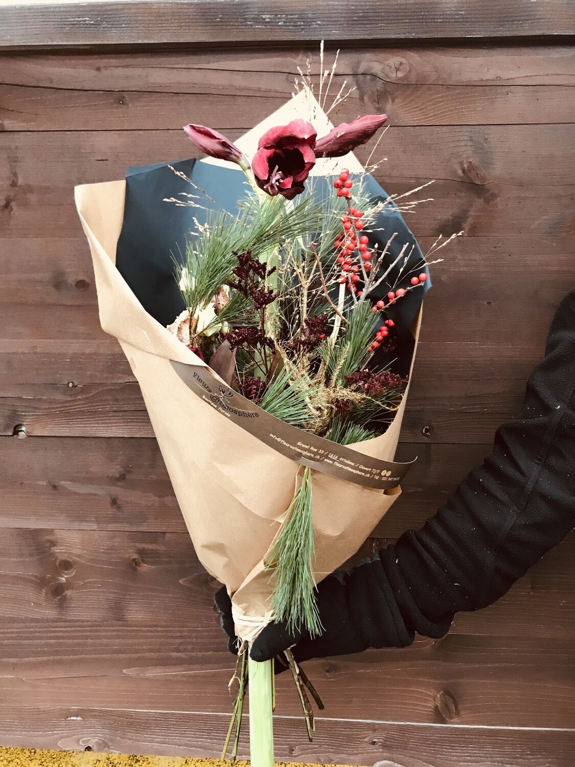 Bouquet de Noël "Rouge et or"