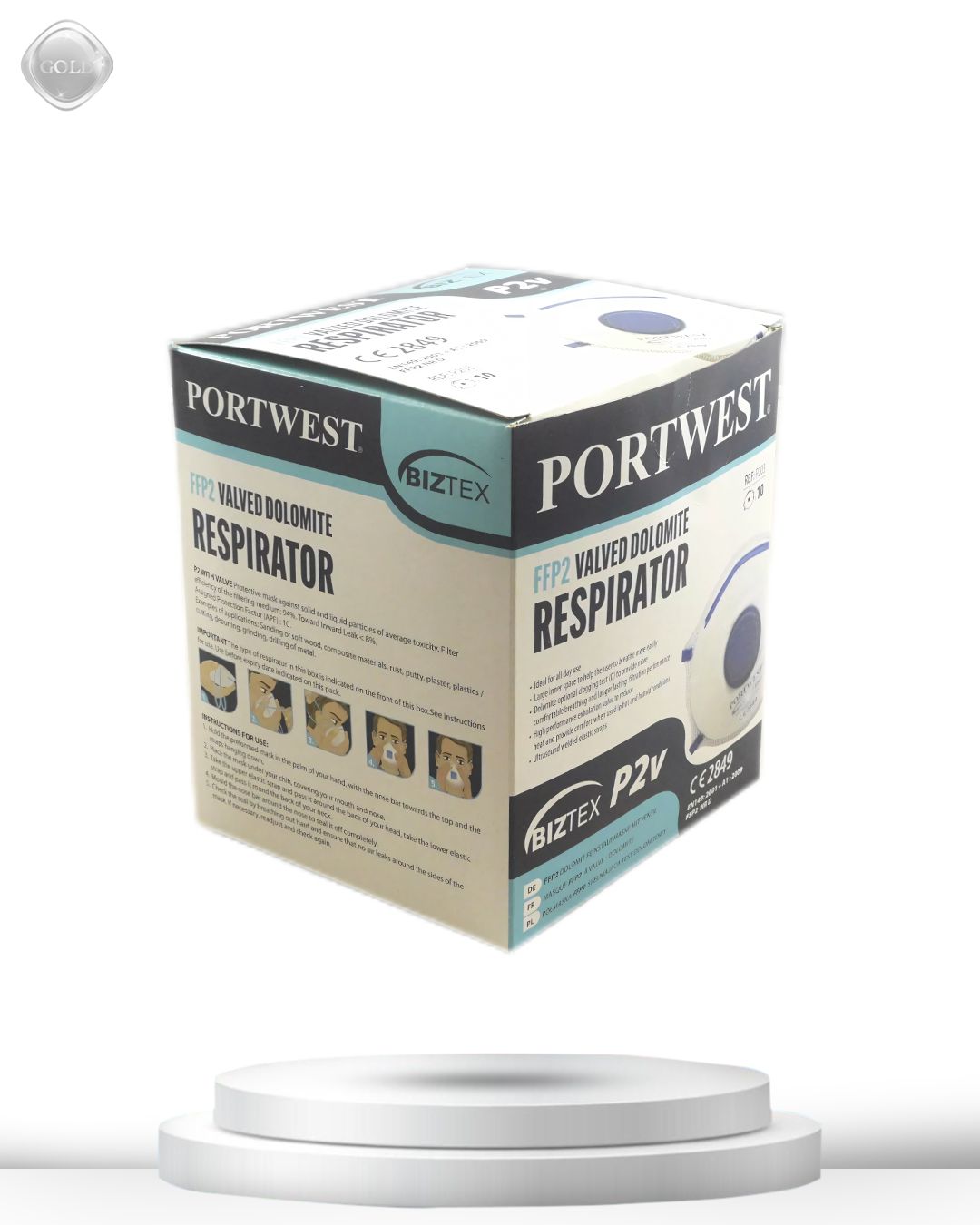 Portwest Biztex FFP2 Valved Dolomite Respirator (P2V)