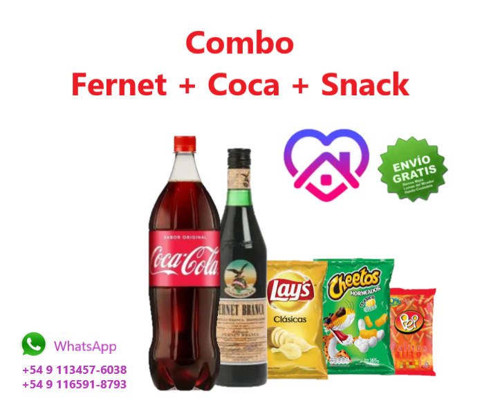 Combo Fernet  + Coca + Snacks
