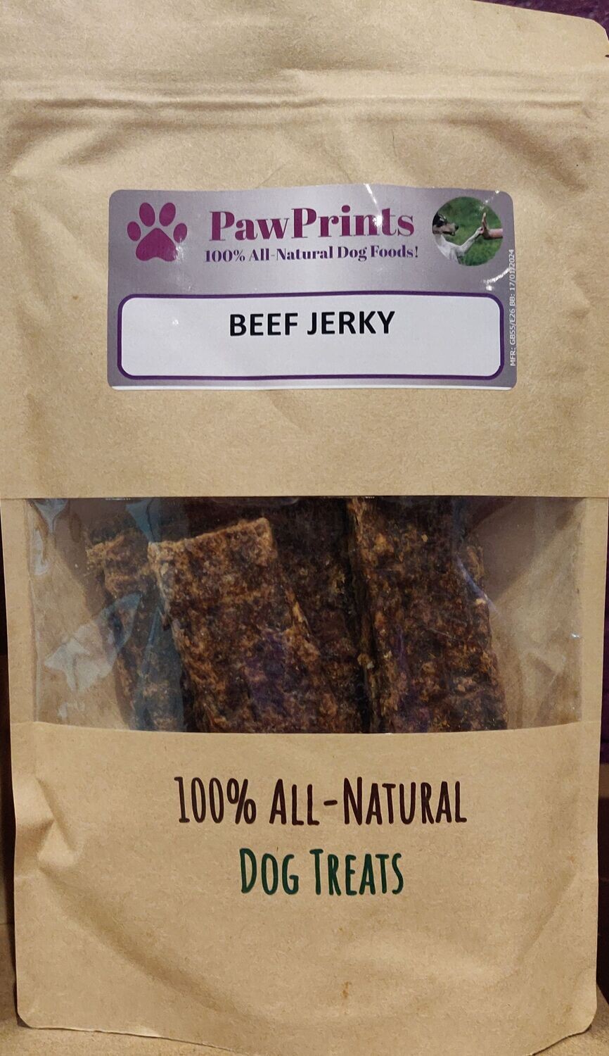 PawPrints Pure Beef Jerky 150g