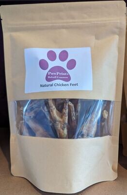 PawPrints Natural Dried Chicken Feet Dog Treats - 12 per Bag
