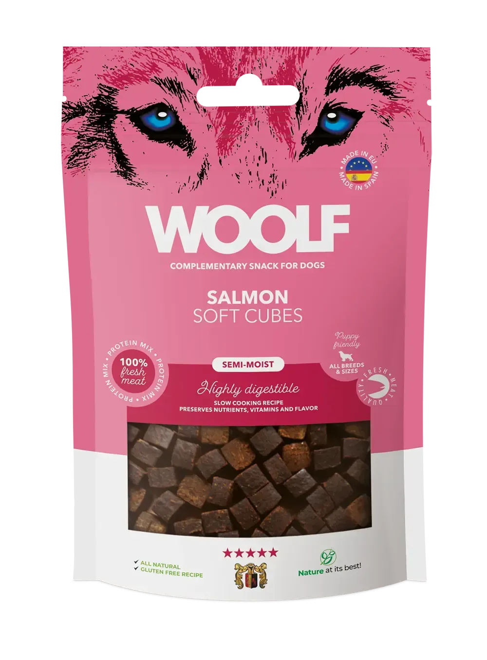 Woolf Salmon Soft Cubes 100g