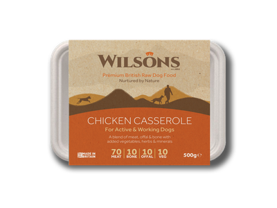 Wilsons Premium Chicken Casserole Raw Dog Food 500g