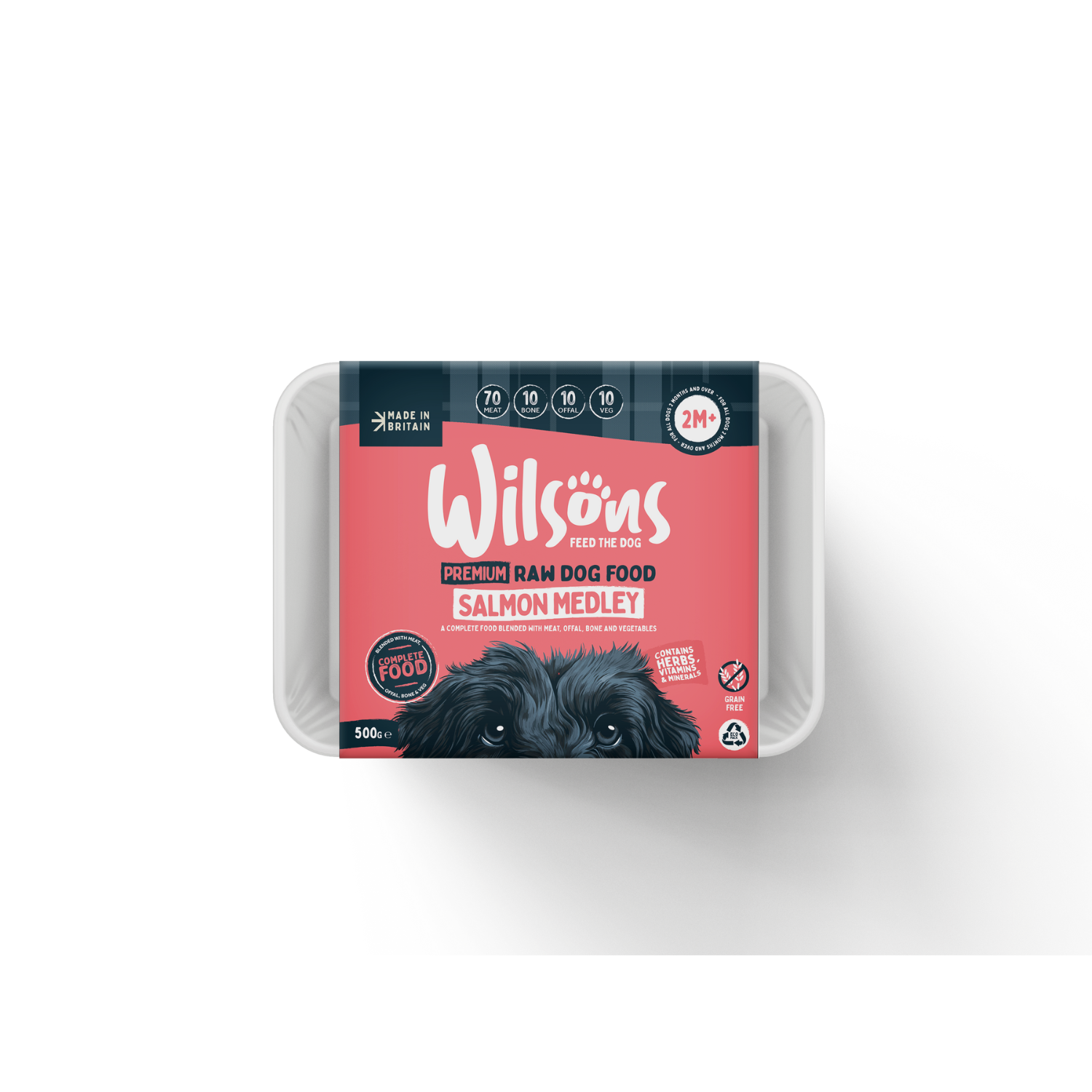 Wilsons Premium Salmon Medley Raw Dog Food 500g