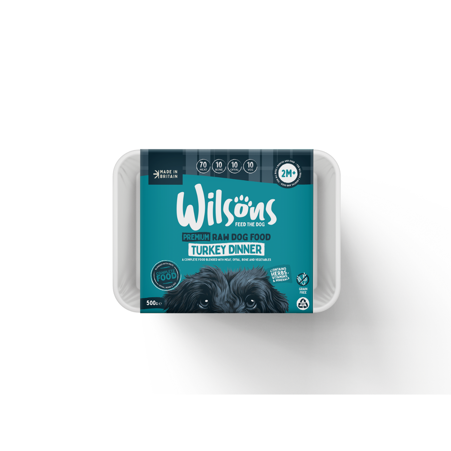 Wilsons Premium Turkey Dinner Raw Dog Food 500g