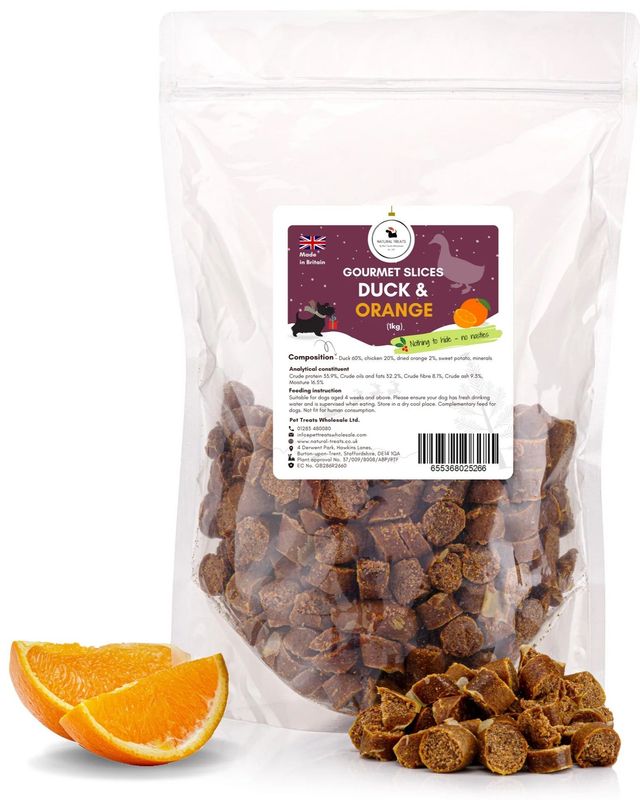 Natural Treats Gourmet Slices - Duck & Orange - 250g